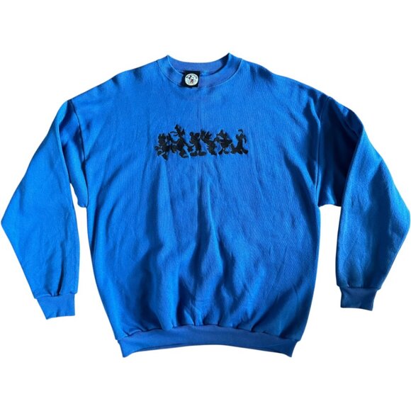 Vintage 90s Mickey & Co. Disney Crewneck Sweatshirt – Royal Blue Embroidered Sil - Picture 1 of 11